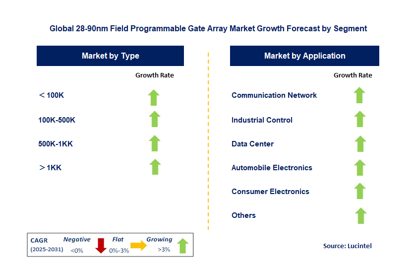 28-90nm Field Programmable Gate Array Market by Segment