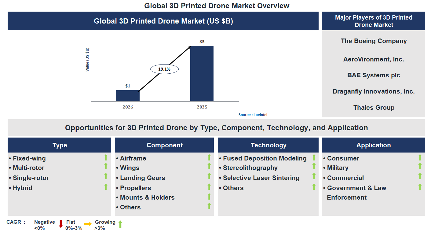 3D Printed Drone Market Trends and Forecast