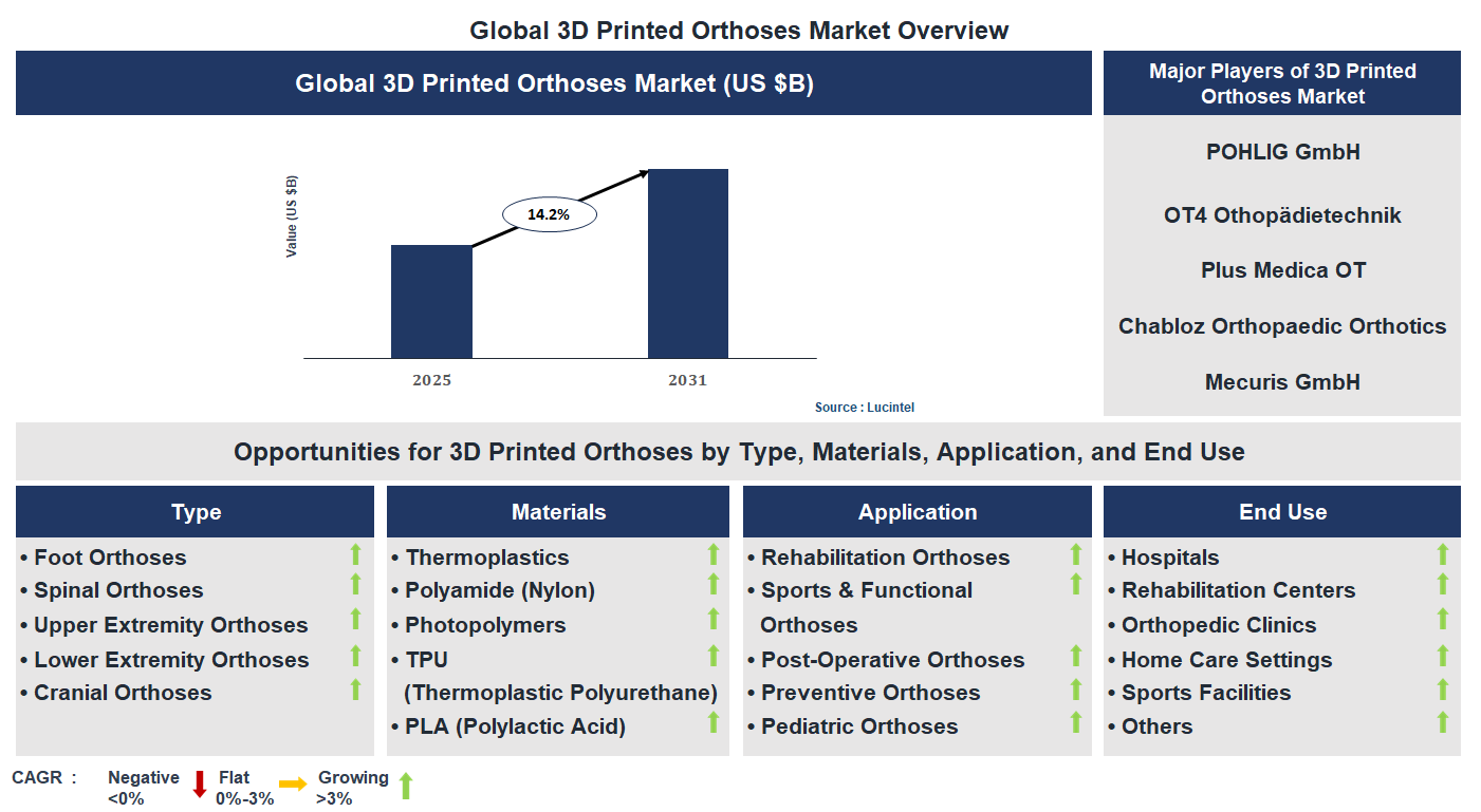3D Printed Orthoses Market Trends and Forecast