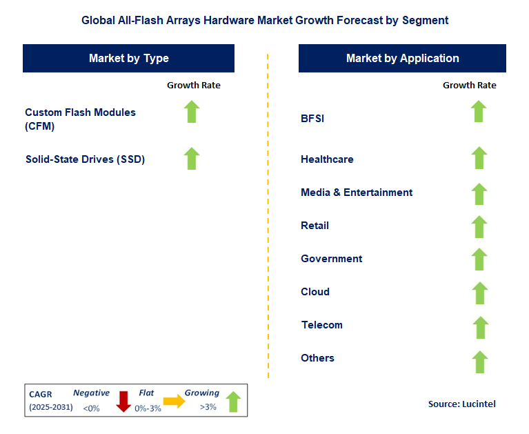 All-Flash Arrays Hardware Market by Segment