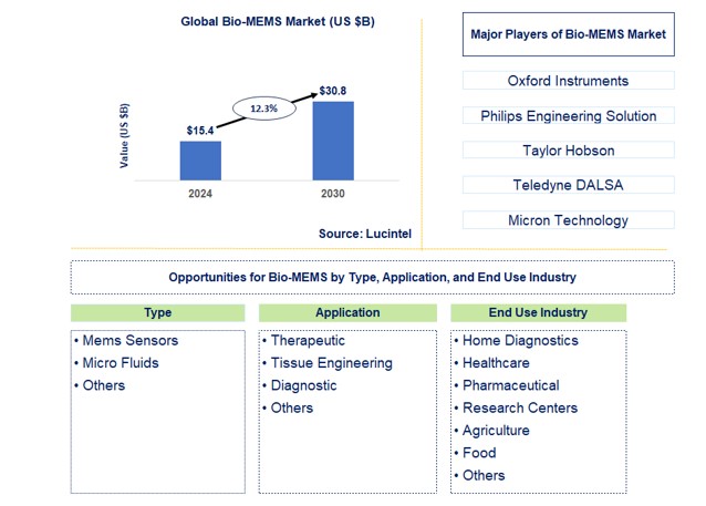 Bio-MEMS Market by Type, Application, and End Use Industry