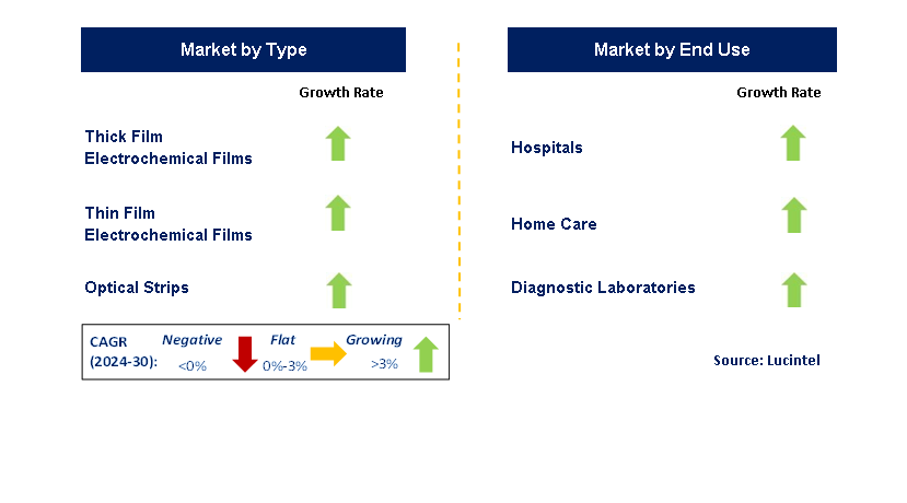 Blood Glucose Test Strip by Segment