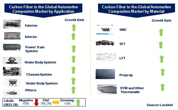 Carbon Fiber in the Global Automotive Composites Market by Segments