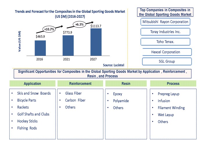 Composites in Sporting Goods Market by Application, Reinforcement, Resin, and Process