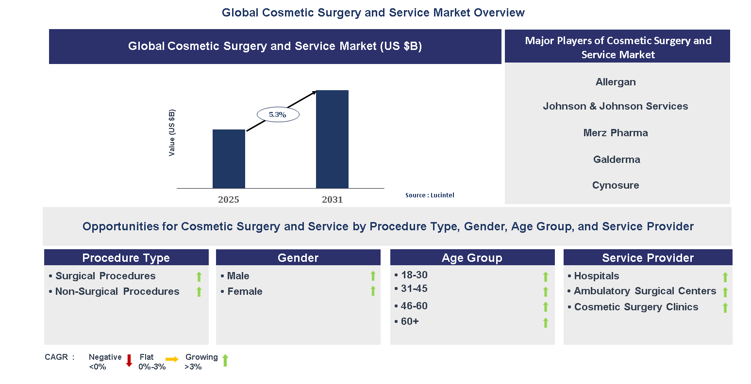 Cosmetic Surgery and Service Market Trends and Forecast