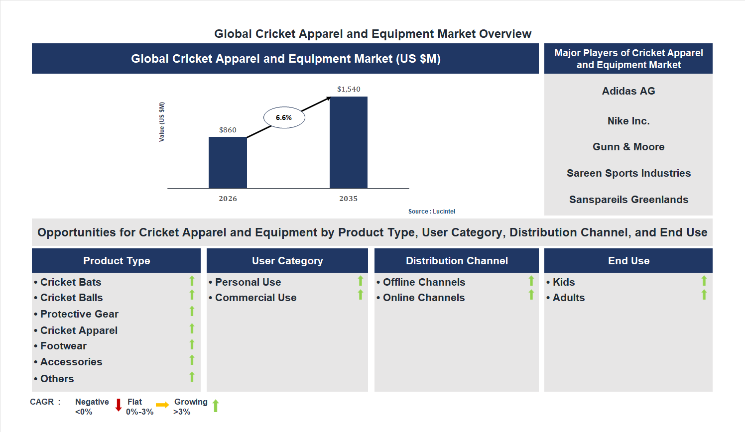 Cricket Apparel and Equipment Market Trends and Forecast