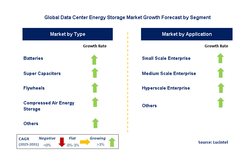 Data Center Energy Storage Market by Segment