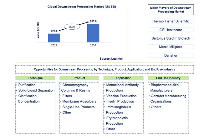 Downstream Processing Market by Technique, Product, Application, and End Use Industry