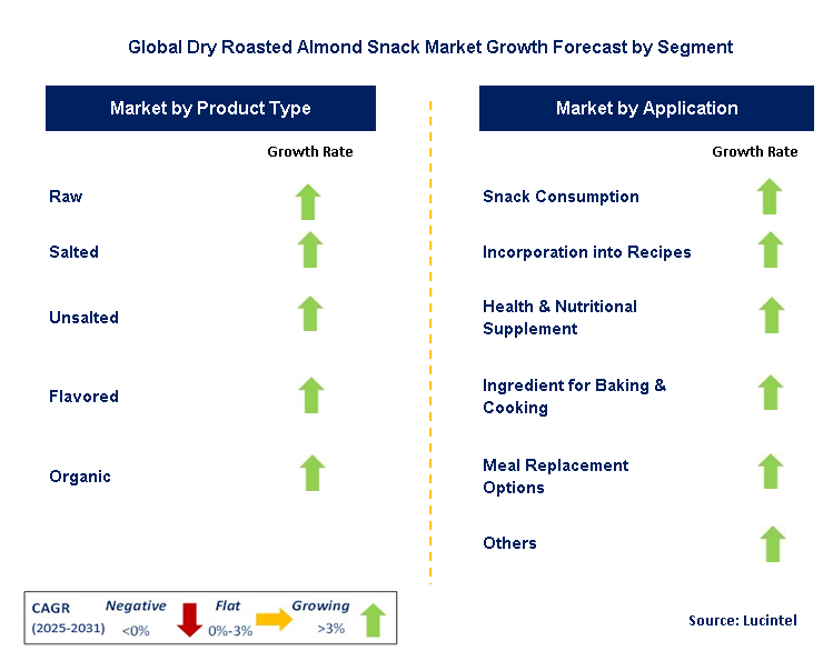 Dry Roasted Almond Snack Market by Segment