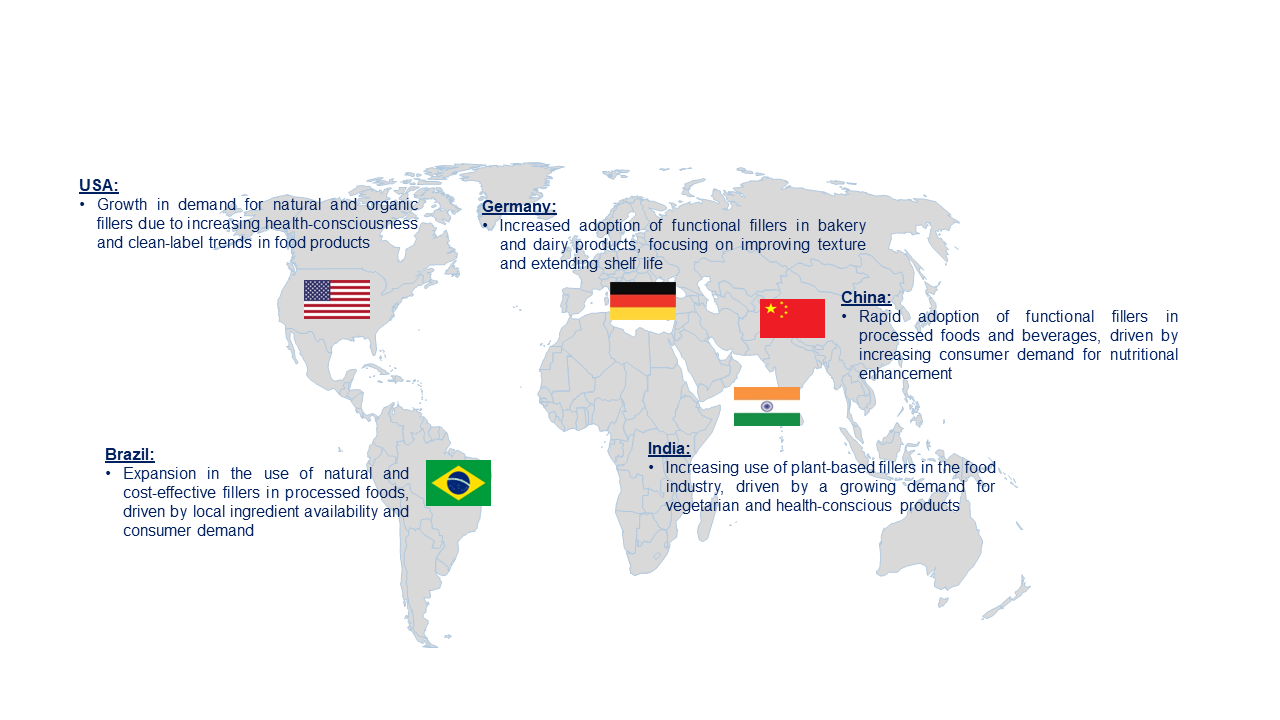 Fillers in Food Market by Country