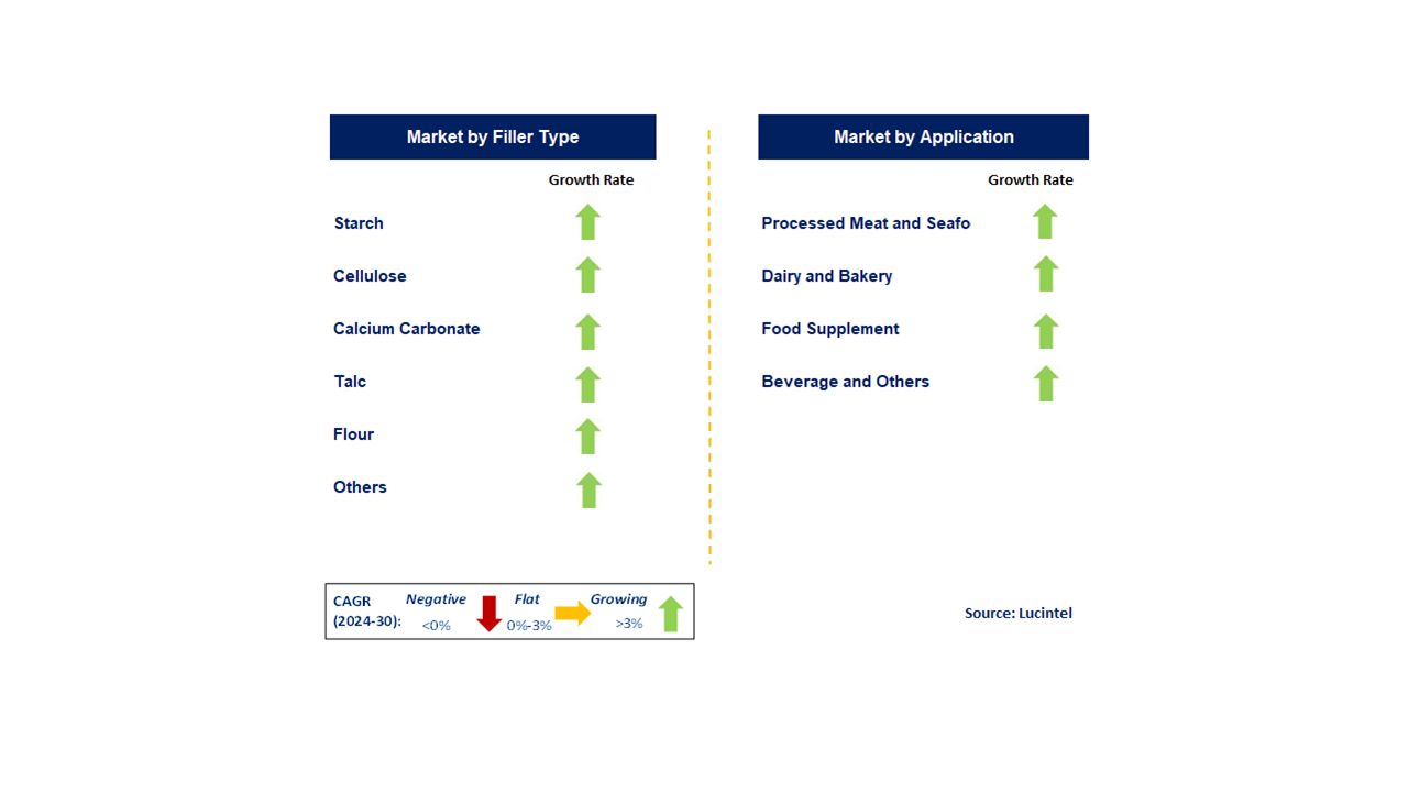 Fillers in Food Market by Segments