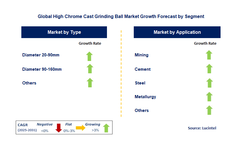 High Chrome Cast Grinding Ball Market by Segment