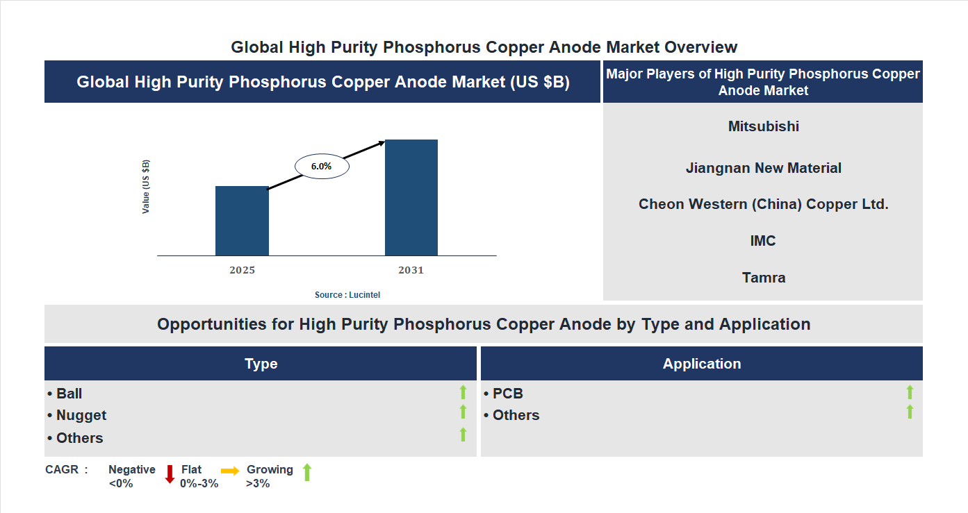 High Purity Phosphorus Copper Anode Market Trends and Forecast