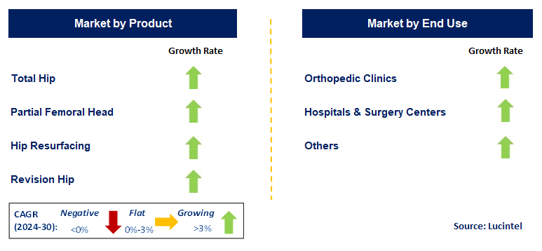 Hip Replacement Implants by Segment