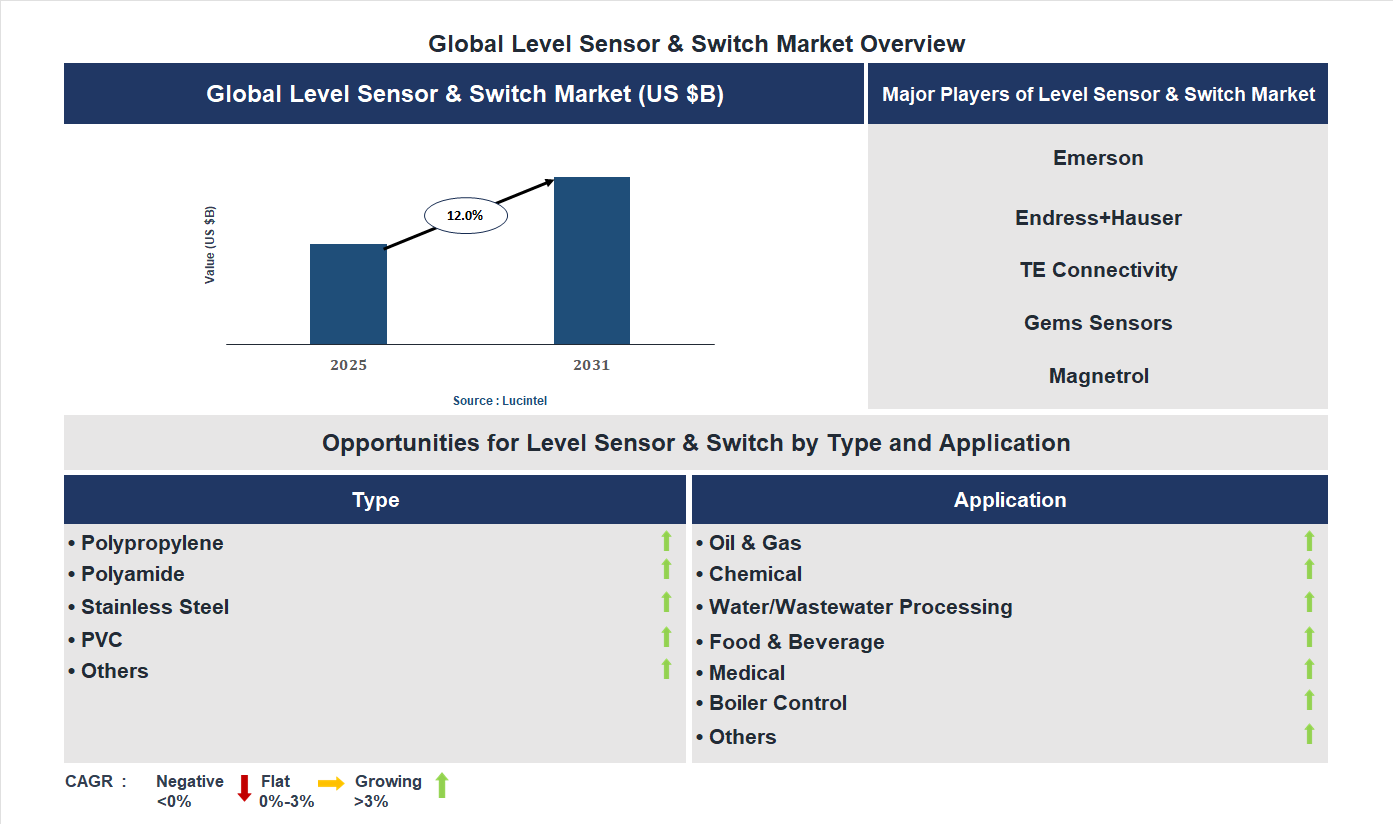 Level Sensor & Switch Market Trends and Forecast