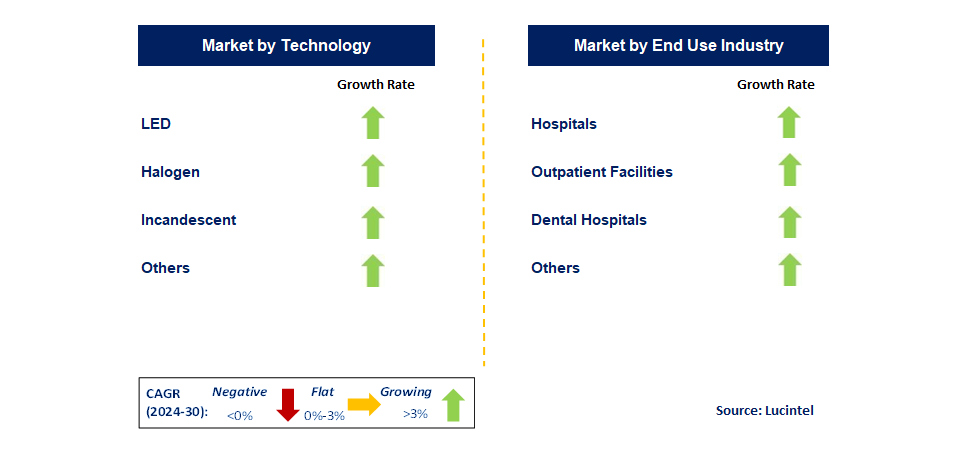 Medical Lighting Technologies by Segment