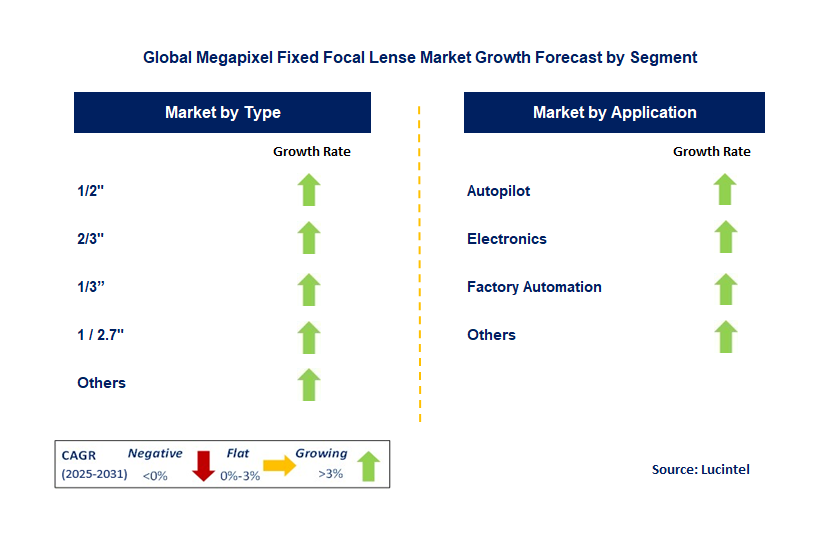Megapixel Fixed Focal Lense Market by Segment