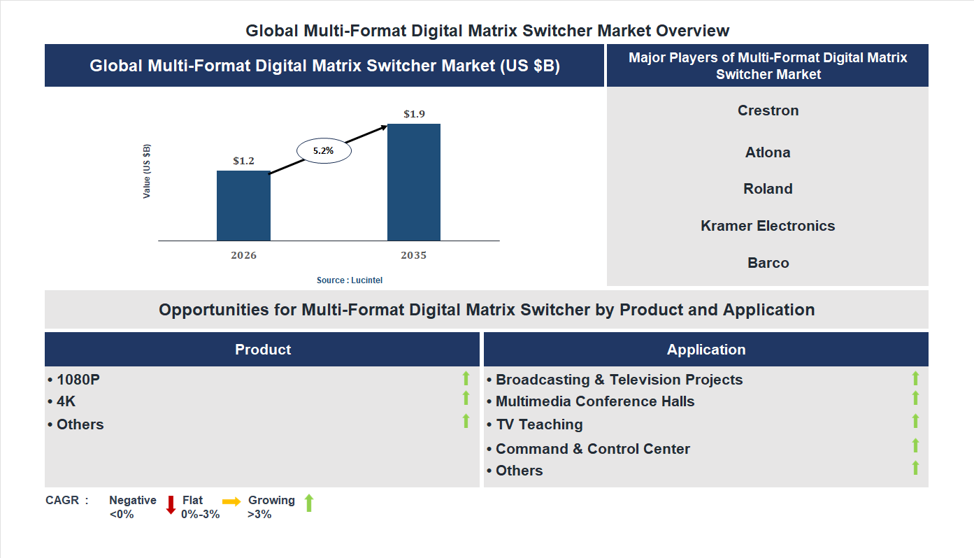 Multi-Format Digital Matrix Switcher Market Trends and Forecast