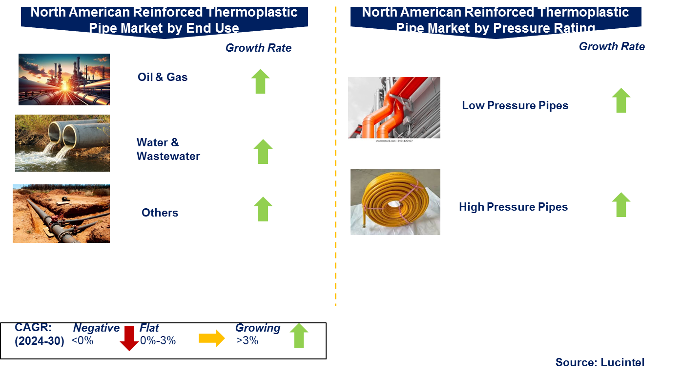 North American Reinforced Thermoplastic Pipe Market by Segments