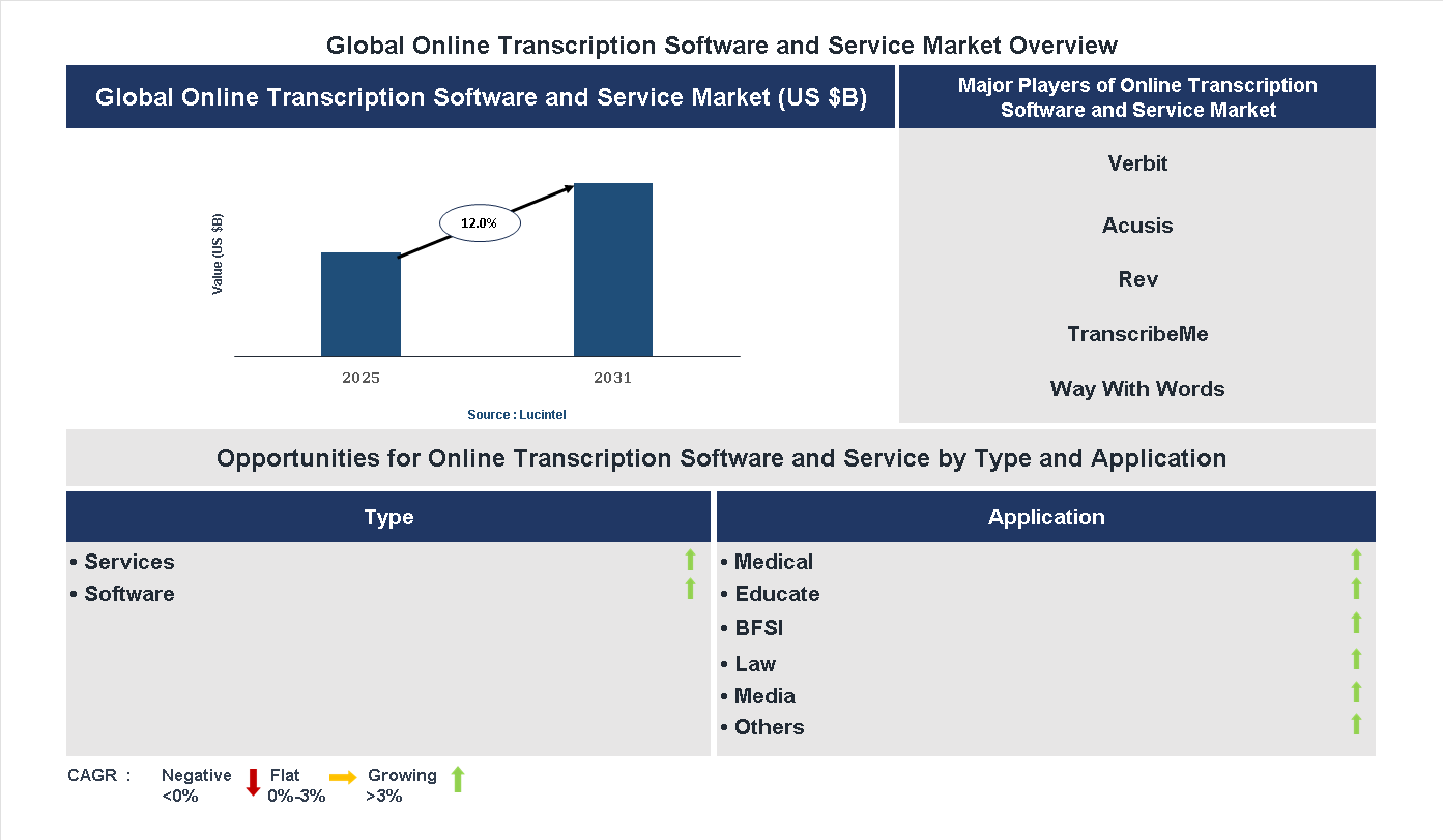 Online Transcription Software And Service Market Trends and Forecast