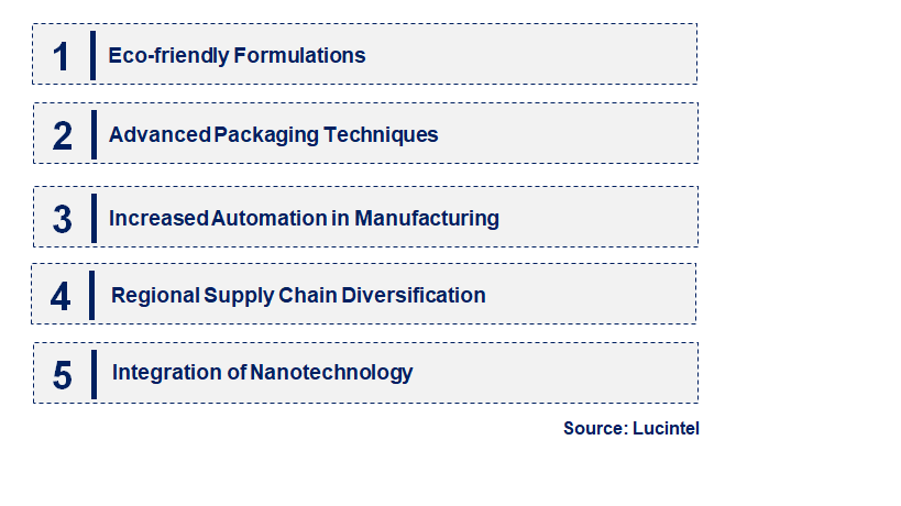 The PFA in the semiconductor market is undergoing transformative changes, driven by technological advancements and shifts in manufacturing practices. Key trends are shaping how PFAs are developed and utilized, ultimately influencing the entire semiconductor supply chain. Understanding these trends is essential for stakeholders looking to navigate this dynamic landscape.<br />• Eco-friendly Formulations: The shift toward sustainable materials is a significant trend, as manufacturers prioritize eco-friendly PFAs that meet environmental regulations. The development of bio-based and recyclable PFAs is on the rise, reflecting a broader commitment to sustainability. These formulations not only reduce environmental impact but also appeal to consumers and companies that prioritize green practices. This trend is reshaping supplier relationships, as businesses increasingly seek partners aligned with their sustainability goals.<br />• Advanced Packaging Techniques: As semiconductor devices become more complex, there is a growing need for innovative packaging solutions. PFAs are evolving to support advanced techniques like 3D integration and system-in-package designs. This trend enhances device performance and miniaturization, enabling higher functionality in smaller footprints. The demand for PFAs that can withstand extreme conditions during packaging processes is driving R&D efforts, leading to better-performing adhesives that meet the needs of modern electronics.<br />• Increased Automation in Manufacturing: The automation of semiconductor manufacturing processes is influencing the PFA market significantly. Automated dispensing systems require PFAs that perform reliably in high-speed environments. This trend promotes the development of PFAs with consistent viscosity and adhesion properties, essential for maintaining quality control. As manufacturers seek to increase efficiency and reduce labor costs, the demand for compatible PFAs will grow, prompting innovations that align with automated processes.<br />• Regional Supply Chain Diversification: With geopolitical tensions and supply chain disruptions, companies are increasingly diversifying their supply chains. This trend is prompting semiconductor manufacturers to seek local PFA suppliers or develop in-house solutions to reduce dependency on single sources. As a result, the PFA market is witnessing a rise in regional players, which enhances competition and may lead to cost reductions and improved product offerings tailored to specific market needs.<br />• Integration of Nanotechnology: The integration of nanotechnology into PFA formulations is creating new possibilities for enhanced performance. Nanoparticles can improve thermal conductivity, electrical insulation, and mechanical strength, making PFAs more suitable for high-performance applications. This trend is particularly relevant in fields like automotive electronics and telecommunications, where reliability and efficiency are paramount. The continued exploration of nanotechnology will likely yield breakthroughs, reshaping the characteristics and applications of PFAs in the semiconductor industry.<br /><br />These emerging trends are fundamentally reshaping the PFA in the semiconductor market, fostering innovation and collaboration across regions. The focus on sustainability, advanced packaging, automation, supply chain diversification, and nanotechnology not only enhances product performance but also aligns with the industryÄX%$%Xs evolving demands. As these trends continue to develop, they will play a crucial role in driving the semiconductor industry toward a more efficient, sustainable, and competitive future.