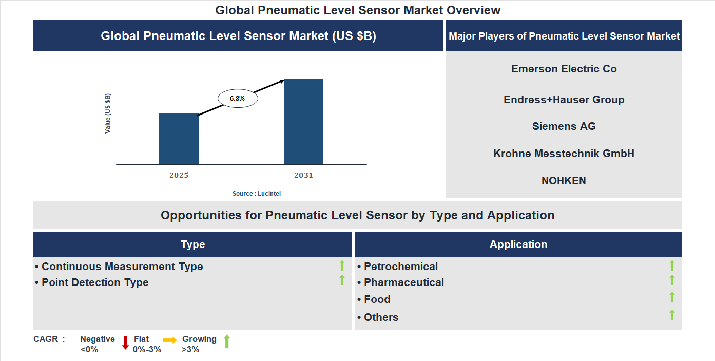 Pneumatic Level Sensor Market Trends and Forecast