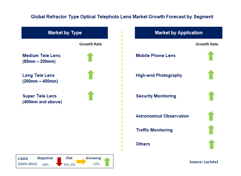 Refractor Type Optical Telephoto Lens Market by Segment