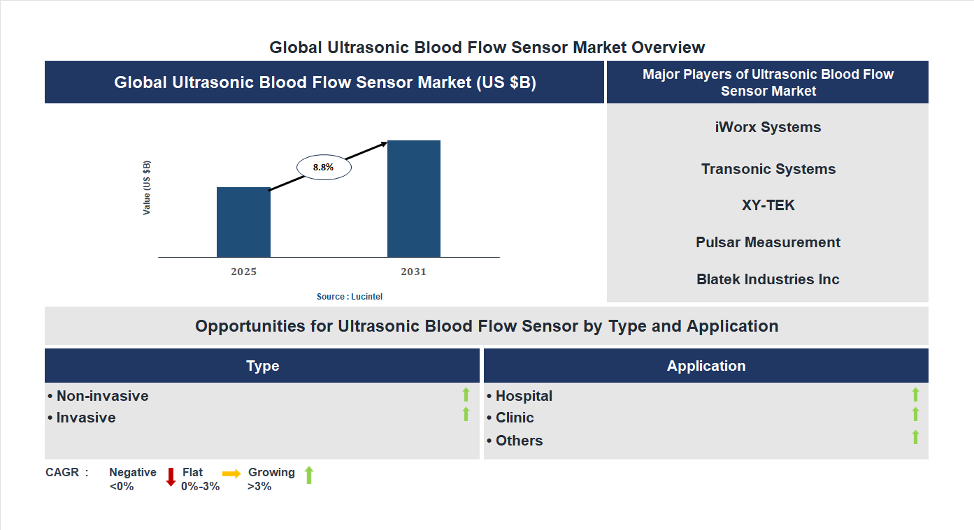 Ultrasonic Blood Flow Sensor Market Trends and Forecast
