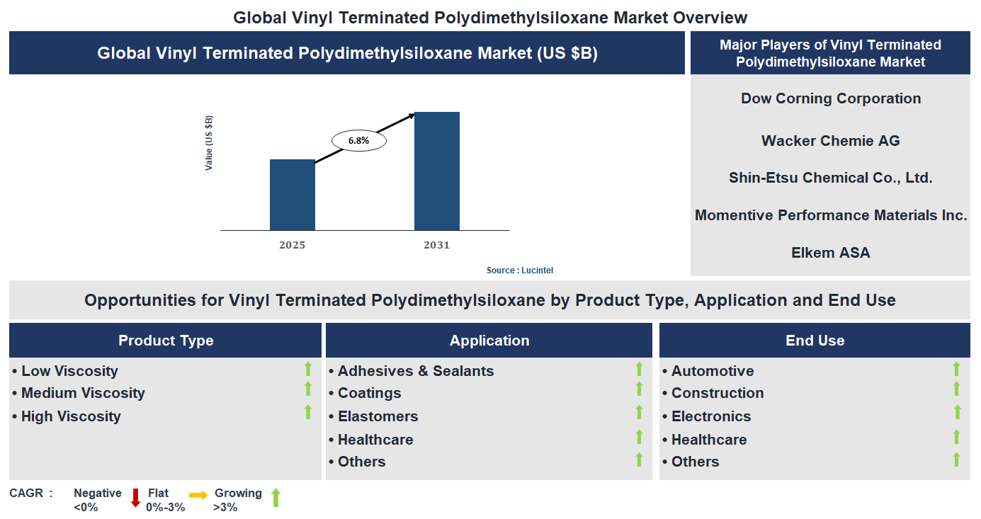 Vinyl Terminated Polydimethylsiloxane Market Trends and Forecast Vinyl Terminated Polydimethylsiloxane Market Trends and Forecast